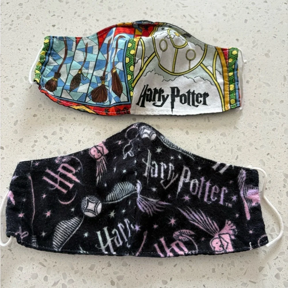 Striped Black and Harry Potter Gray Face Mask